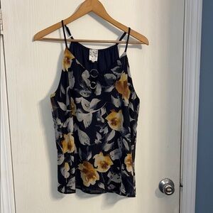 NAIF Floral Camisole in Navy and Mustard
